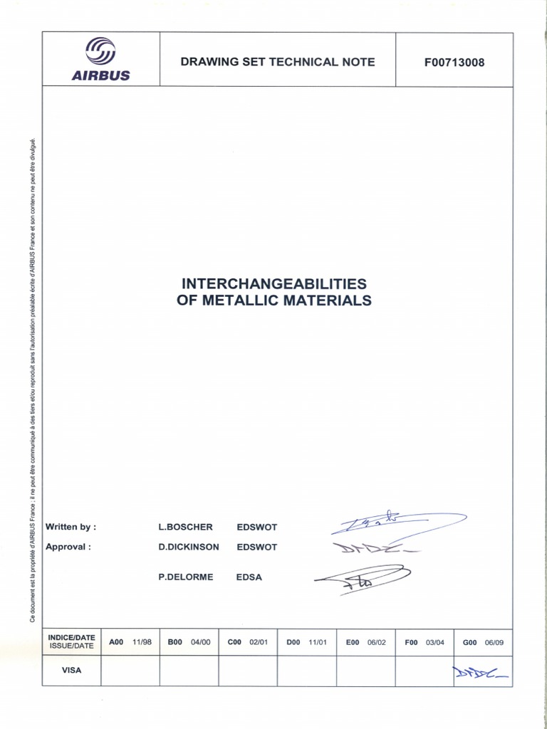 Airbus Metallic Material Interchangeability | PDF | Specification ...