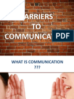 Barriers TO Communication