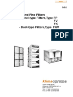 Oprema Oprema: Coarse and Fine Filters - Panel-Type Filters, Type FP FV FK - Duct-Type Filters, Type FKV FKN-1 FKN-2 FKK