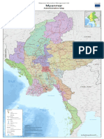 Country Map Administrative With Sub Region Shan Bago MIMU539v17 11feb2019 6ft-3ft