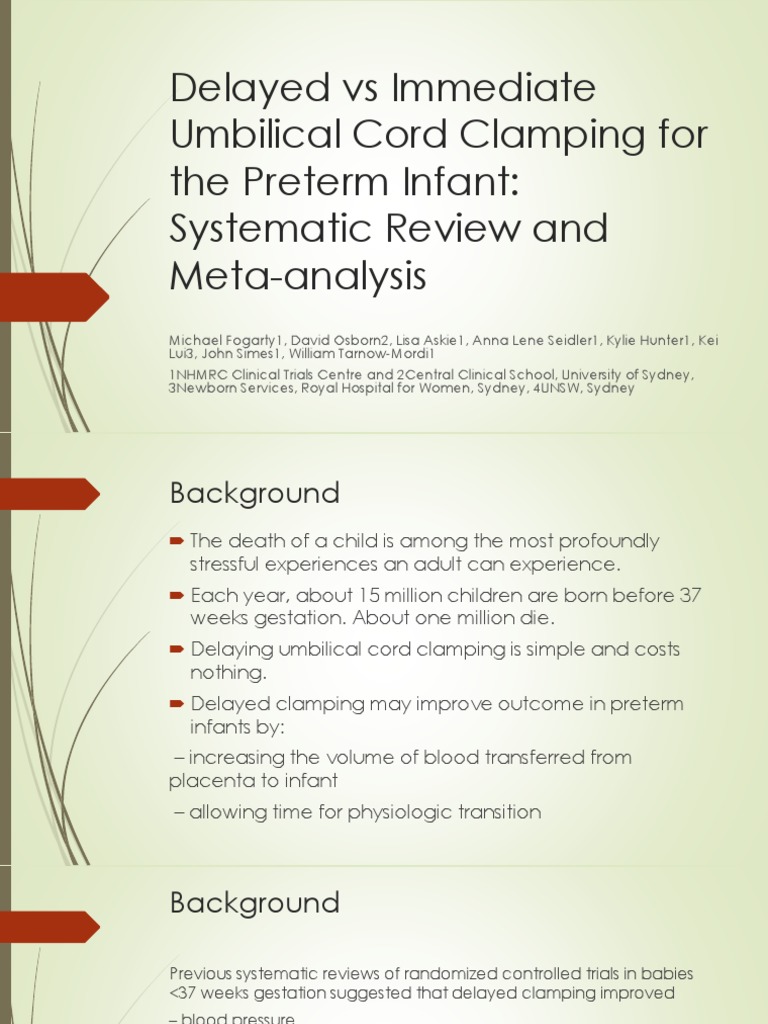 Delayed Vs Immediate Umbilical Cord Clamping PDF Preterm Birth