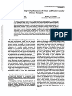 Theorell, T., & Karasek, R. A. (1996) - Current Issues Relating To Psychosocial Job Strain and Cardiovascular Disease Research. Journal of Occupational Health Psychology, 1 (1), 9-26.