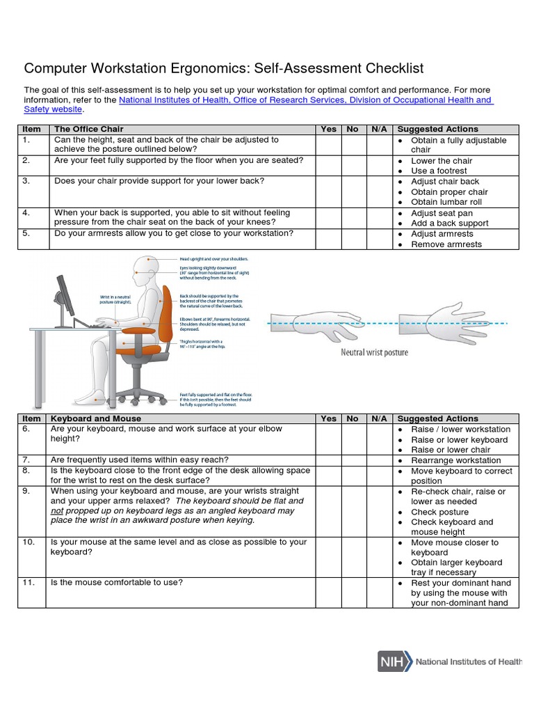 Workstation Ergonomic Assessment Form Sales USA | ids-deutschland.de