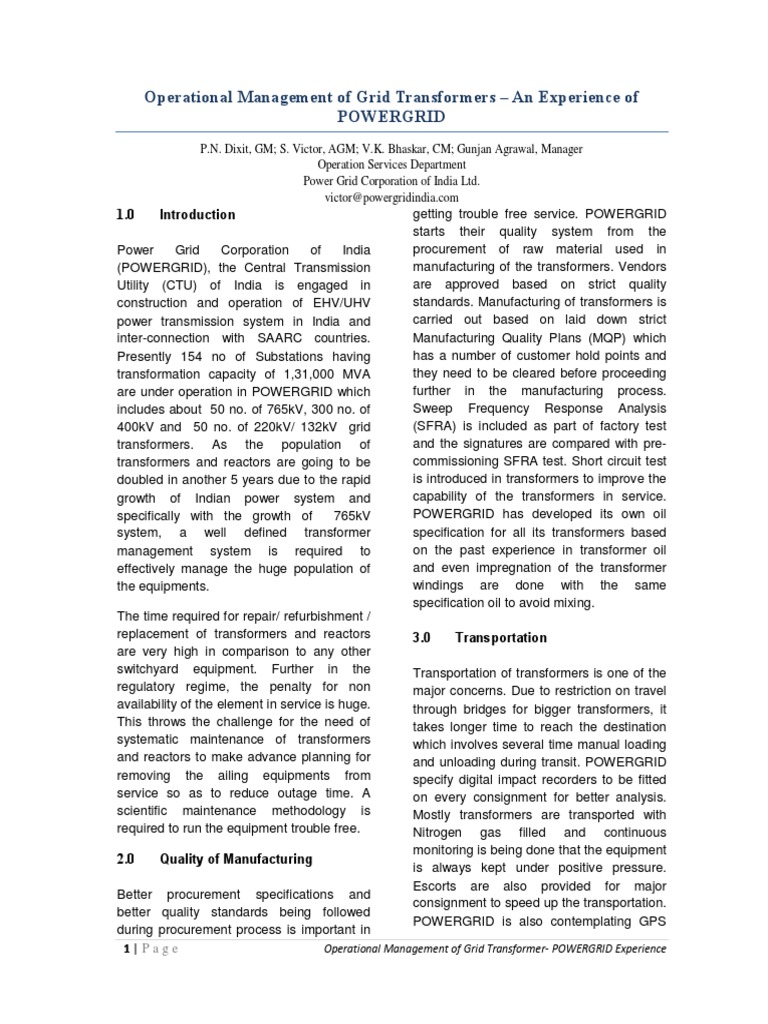 Testing and Commissioning Procedure PDF Transformer Electrical