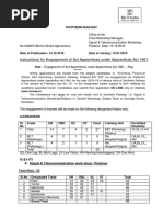 Instructions For Engagement of Act Apprentices Under Apprentices Act 1961