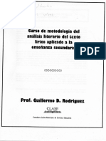 Curso de Metodología Del Análisis Literario Del Texto Lírico Aplicado A La Enseñanza Secundaria