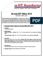 Notification For All India RIIT Offline 2019