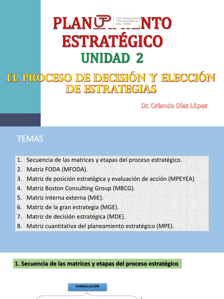 Elemento fundamental del planeamiento estratégico: análisis foda ...