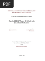 Classical Field Theory & Relativistic Quantum Mechanics