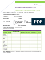 Monthly Fire Extinguisher Maintenance Log: Green Environmental Management System (Gems)