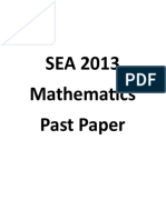 SEA Maths 2013 Answers PDF