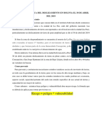 Comentario Acerca Del Deslizamiento en Bolivia El 30 de Abril Del 2019