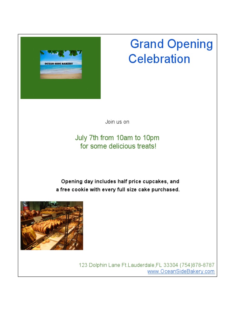 Grand Opening | PDF | Cooking, Food & Wine | Wellness