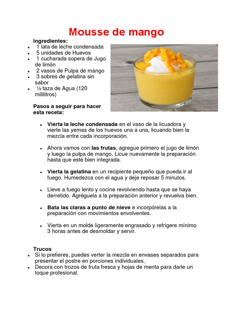 Mousse de Mango | PDF
