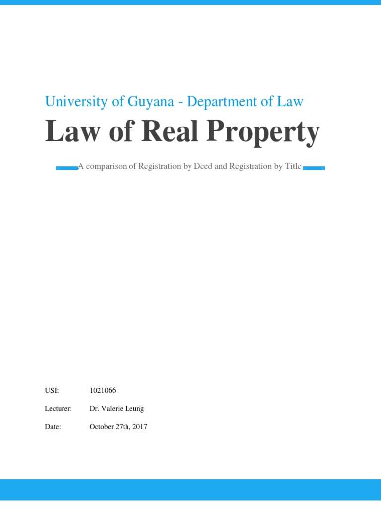Registration of Property in Guyana | PDF | Deed | Real Property
