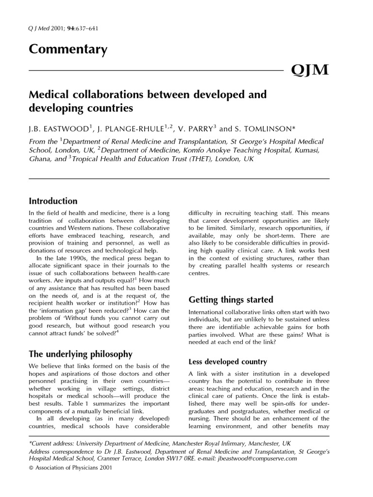 Poor And Rich Countries Pdf Physician Postgraduate Education