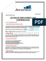 Pseudo Mortenson "Letter of Employment and Confirmation" SCAM ALERT ESTAFA