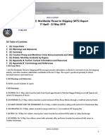 U.S. Navy Office of Naval Intelligence Worldwide Threat To Shipping (WTS) Report 17 April - 22 May 2019