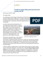 ConJur - Compra de Mineradora Pela Vale Precisa de Aval Do Cade, Decide Juíza