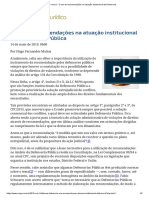 ConJur - O Uso de Recomendações Na Atuação Institucional Da Defensoria