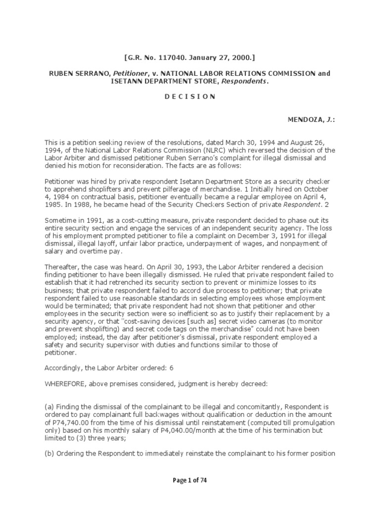 Labor Relations Cases | PDF | Due Process Clause | Employment
