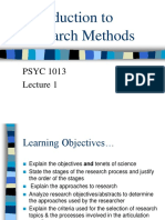 Lecture 1 - Psyc 1013