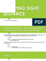 Stopping Sight Distance Formula