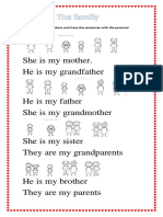 She Is My Mother. He Is My Grandfather: Paint The Family Members and Trace The Sentences With The Personal Pronouns