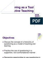 Questioning As A Tool For Effective Teaching