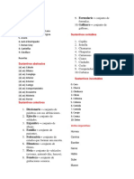 Tipos de sustantivos y verbos en español