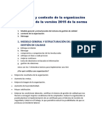 El Liderazgo y Contexto de La Organización en El Marco de La Versión 2015 de La Norma ISO 9001