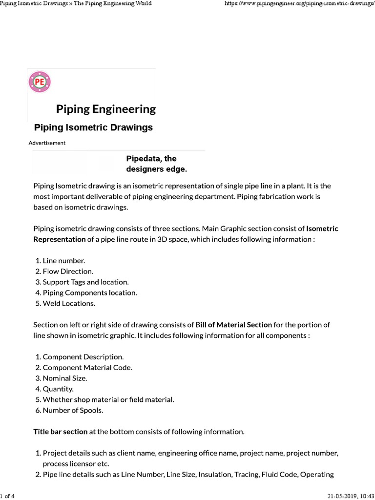 Piping Isometric | PDF