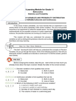 Chapter I Random Variables and Probability Distribution