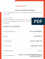 Invoice: Struk Pembelian Listrik Prabayar