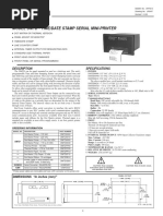 Model DMTD - Time/Date Stamp Serial Mini-Printer: Description Specifications