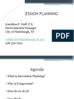 Succession Planning: Jonathan P. Ruff, P.E. Environmental Manager City of Plattsburgh, NY