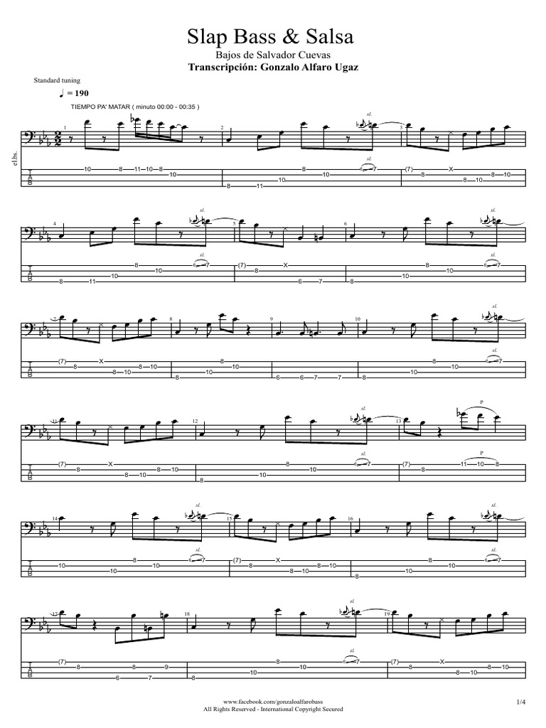 Slap Bass & Salsa - Sal Cuevas Style | PDF | Popular Music | Leisure