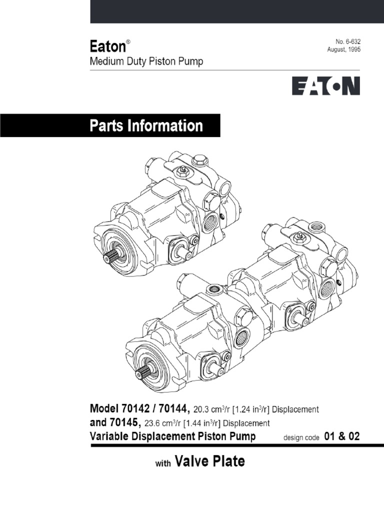 Eaton Parts Information Valve Plate Model 70142 - 70144 | PDF