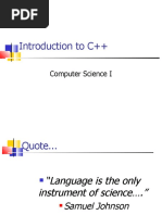 Introduction To C++: Computer Science I