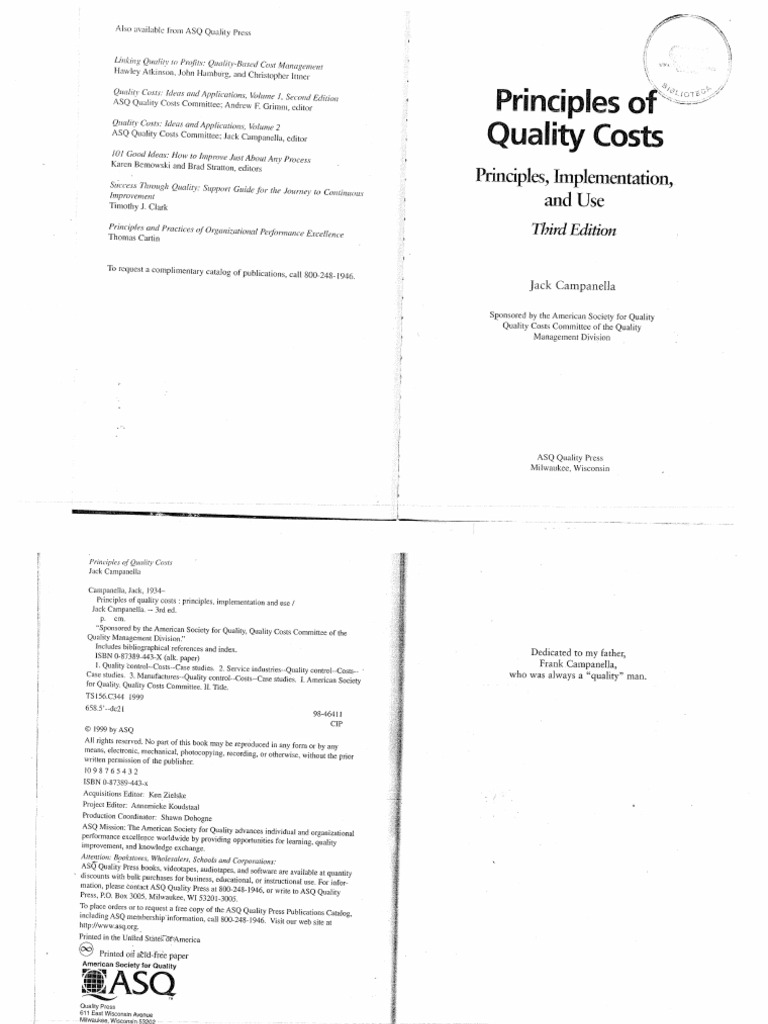 (Jack Campanella) Principles of Quality Costs PDF