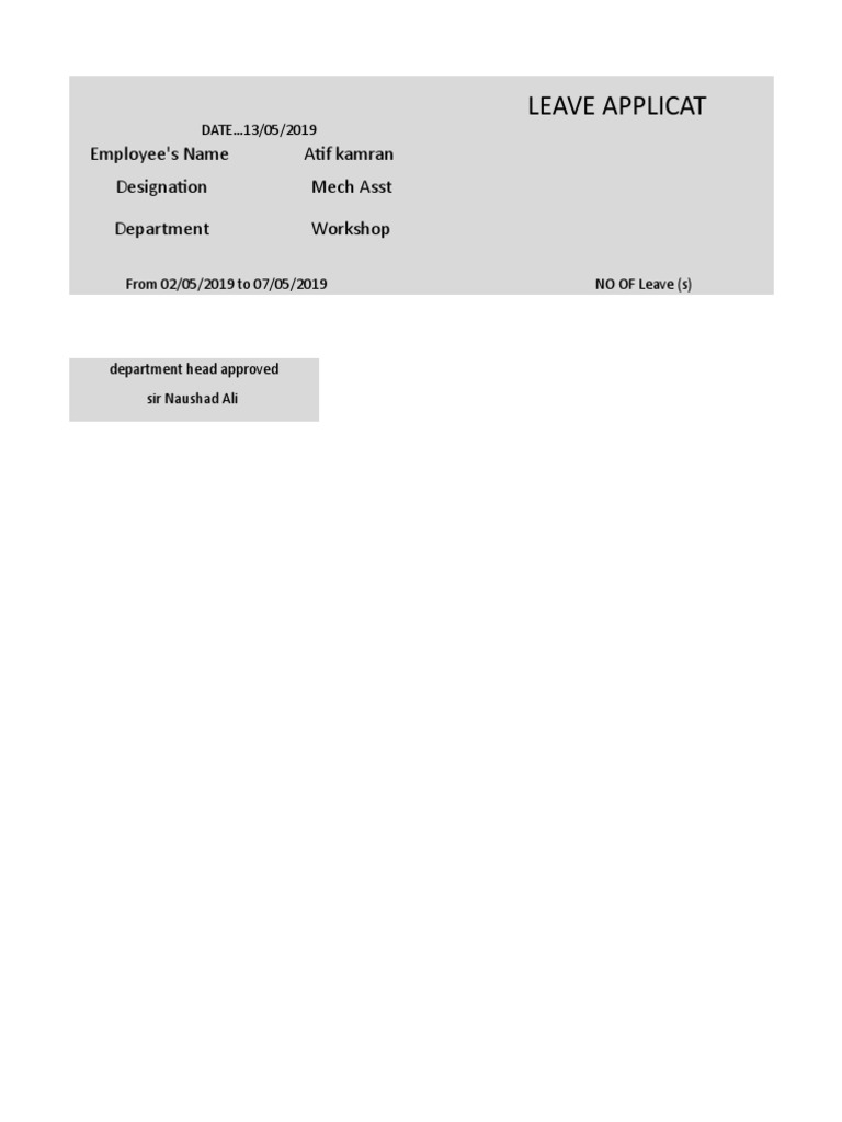 Leave Application Form | PDF