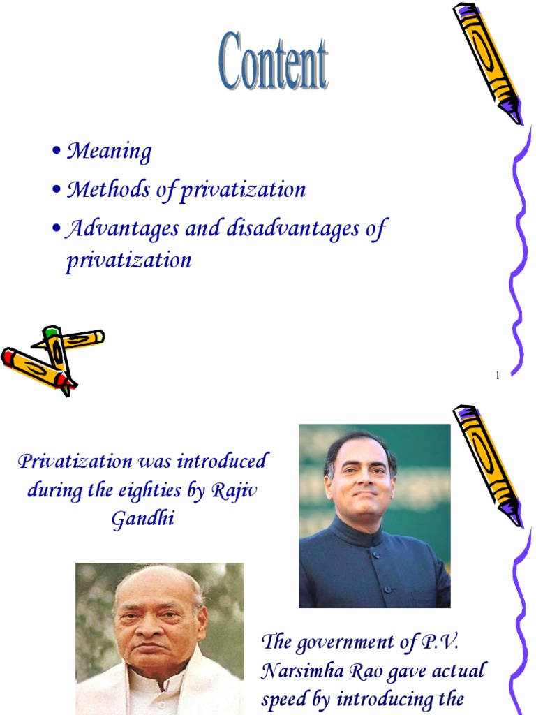 Meaning - Methods of Privatization - Advantages and Disadvantages of ...