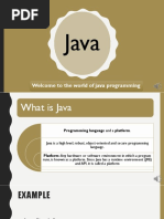 Welcome To The World of Java Programming