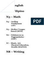 N1 - English N2 - Filipino N3 - Math
