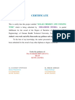 Certificate: "Solar Chimney and Cooling Tube"