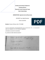 Ejercicios Ingeniería de Las Reacciones. Carmen Chirinos