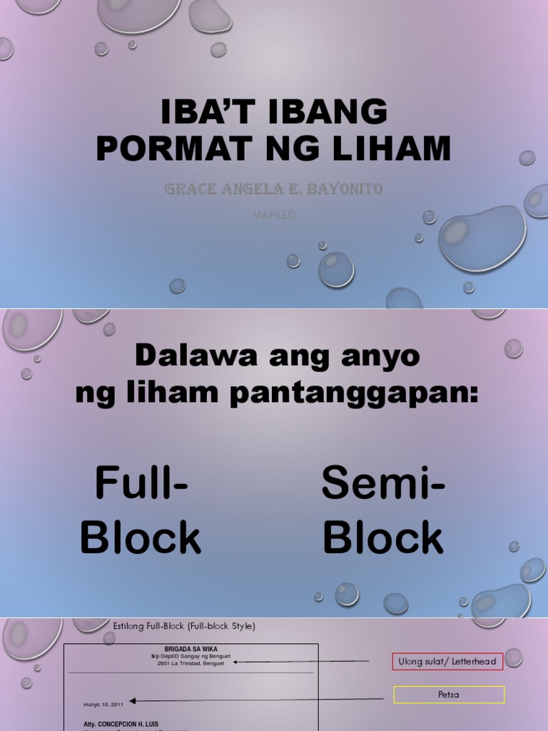 Iba't Ibang Pormat NG Liham | PDF