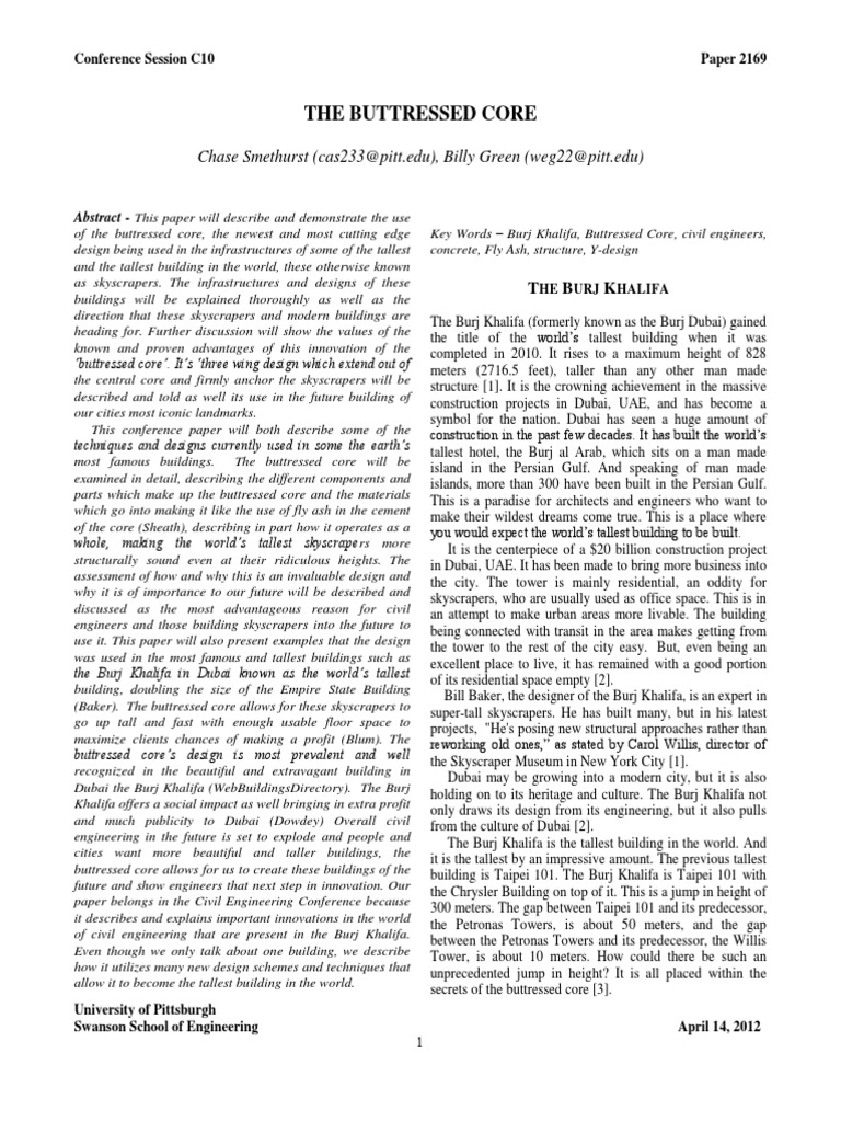 The Buttressed Core: Chase Smethurst (Cas233@pitt - Edu), Billy Green ...