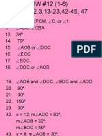 MCP, PCM, C, or 1 3. Abc, Cba 13. 34º 14. 70º 15. AOB or DOC 16. Eoc 17. Eoc 18. DOC or AOB