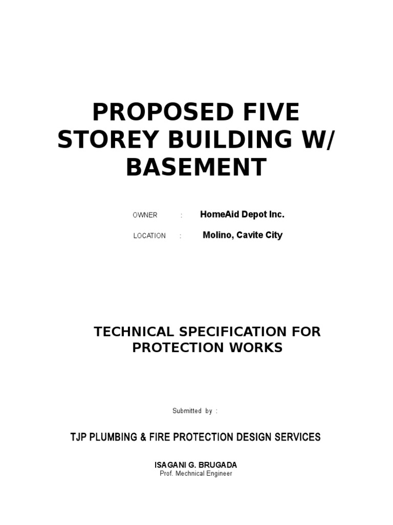 Fire Protection System Proposal for HomeAid | PDF | Fire Sprinkler ...
